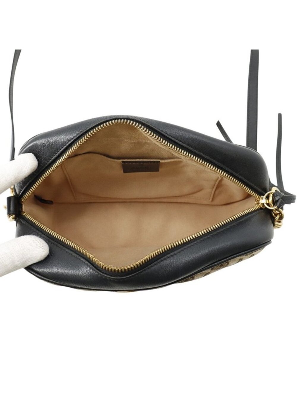 Gucci Shoulder Bag GG Marmont Canvas Leather Black - Picture 5 of 10